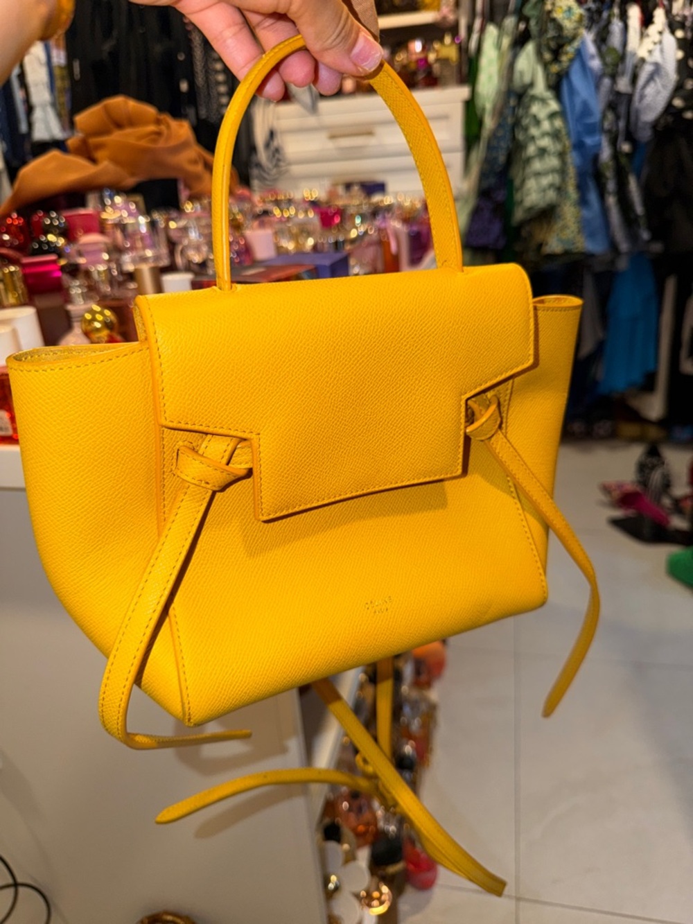 Structured Yellow Top-Handle Women’s Bag